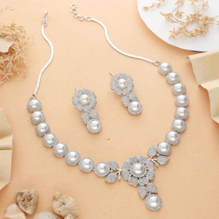 Anti tranish american diamond necklace set 960 Fashion jewelry wholesalers Kolkata